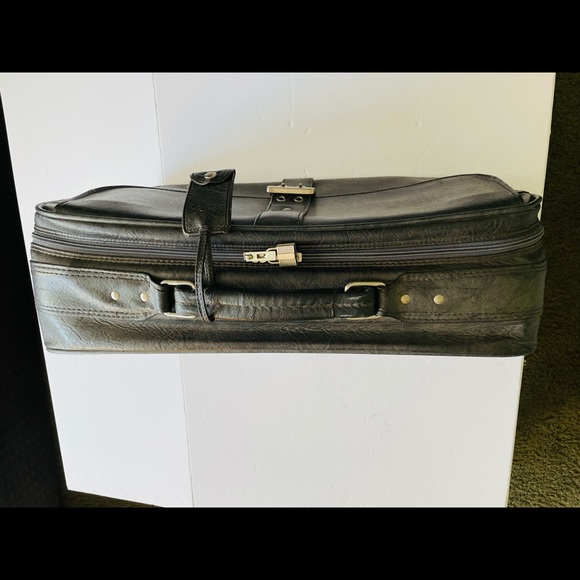 Samsonite Vintage Gray Soft Leather Luggage - Retro Suitcase 22” X 8” X 12” - Picture 4 of 8